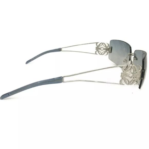 Loewe Anagram Rimless Sunglasses Blue Gradient Lens Silver Frame Logo Arms main image 7
